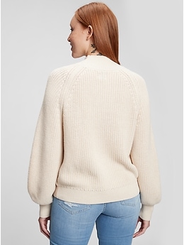 gap shaker mockneck cardigan