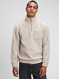 100% Recycled Polyester Sherpa Half-Zip Sweatshirt | Gap