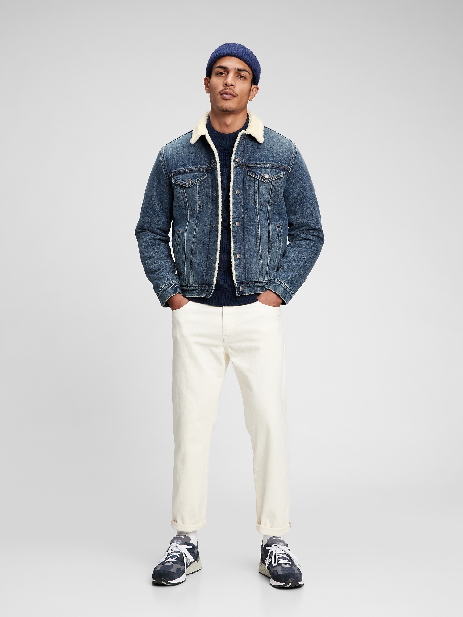 sherpa jean jacket gap