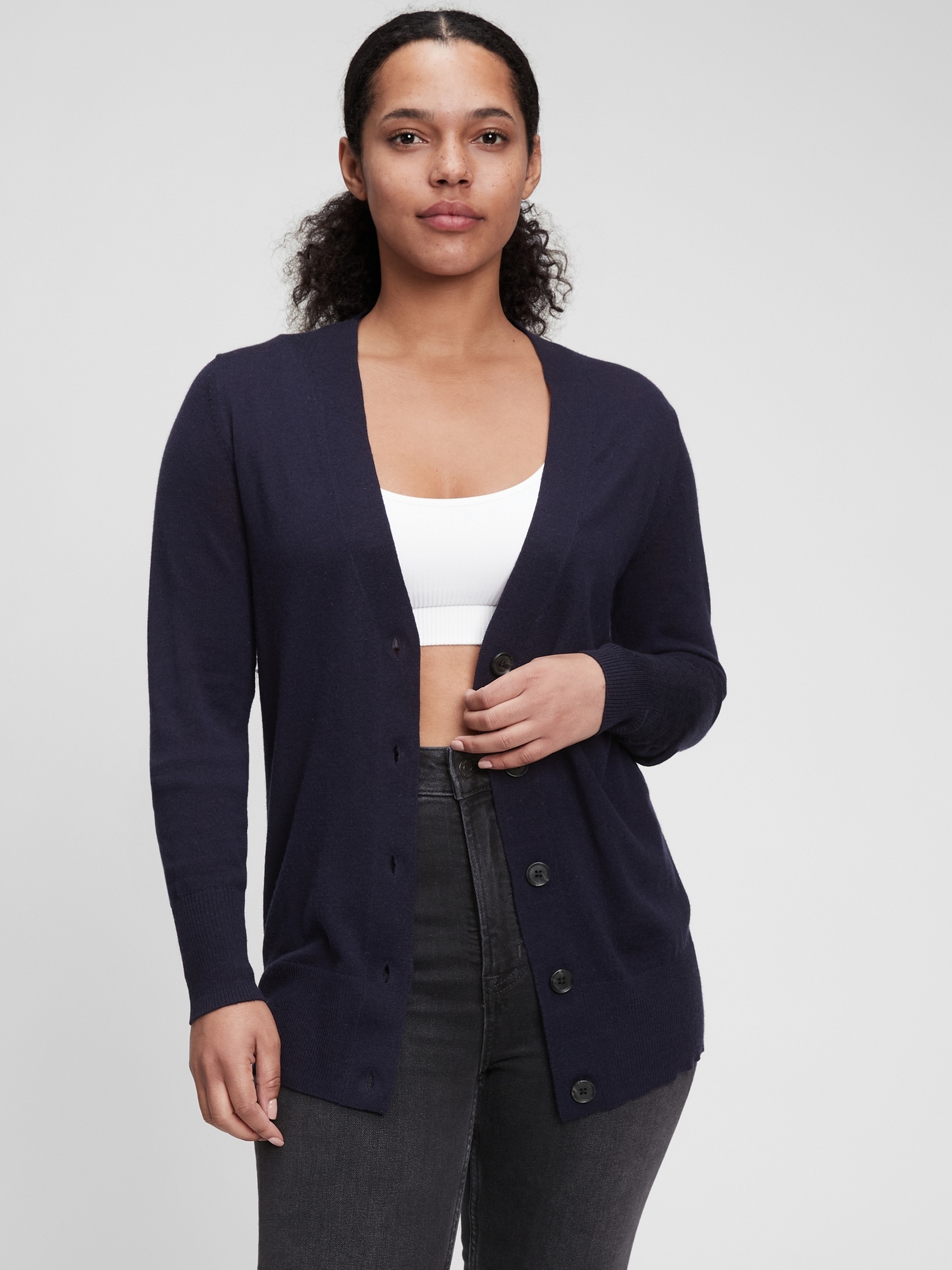 Boyfriend 2025 cardigan navy