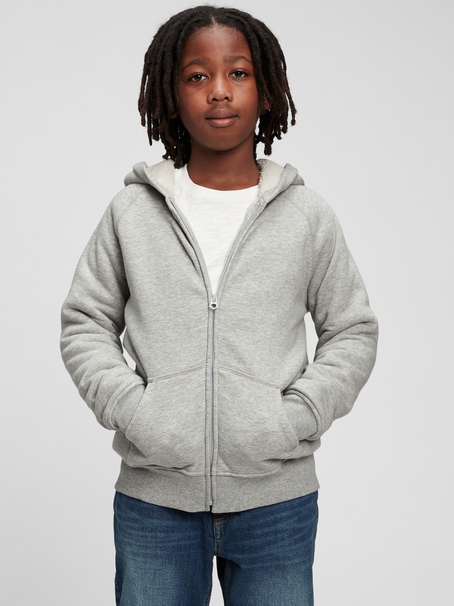 Kids sherpa hoodie sale