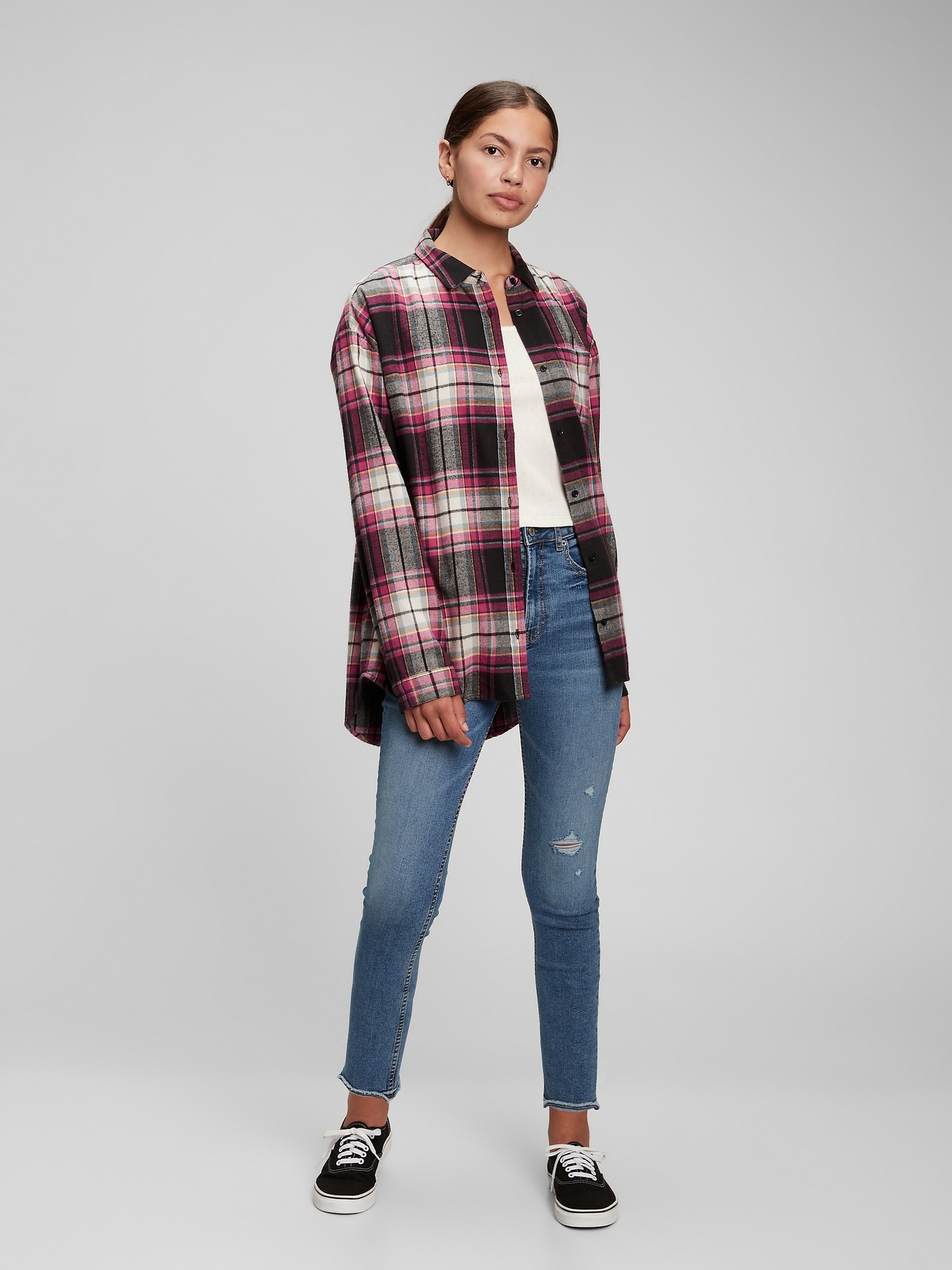 gap flannel jeans