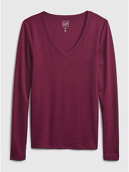 Stylish V-Neck Long Sleeve T-Shirt