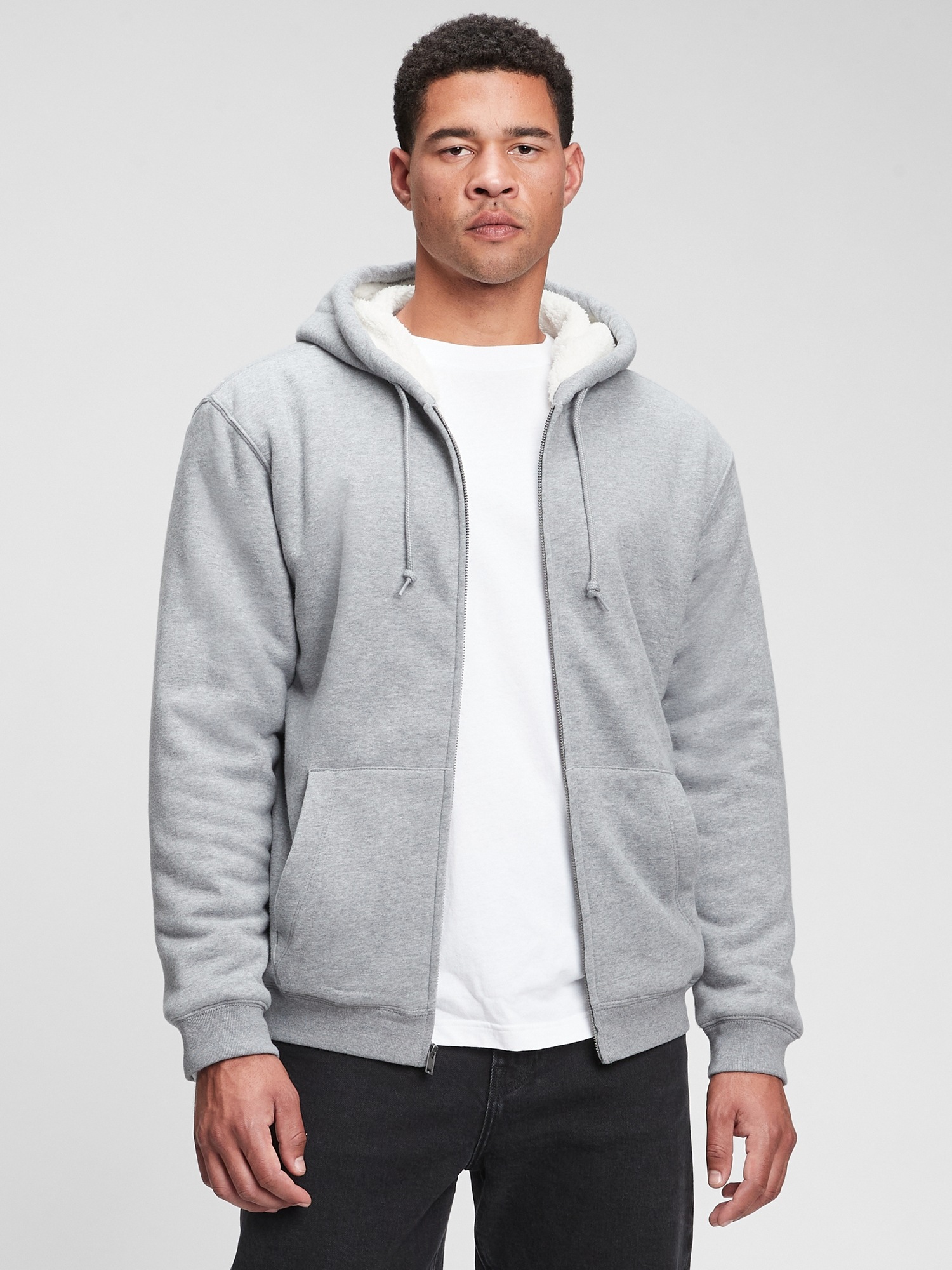 mens sherpa hoodie gap