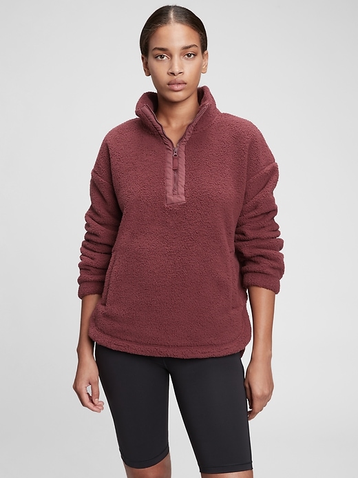 Image number 4 showing, Half-Zip Recycled Sherpa Sweatshirt