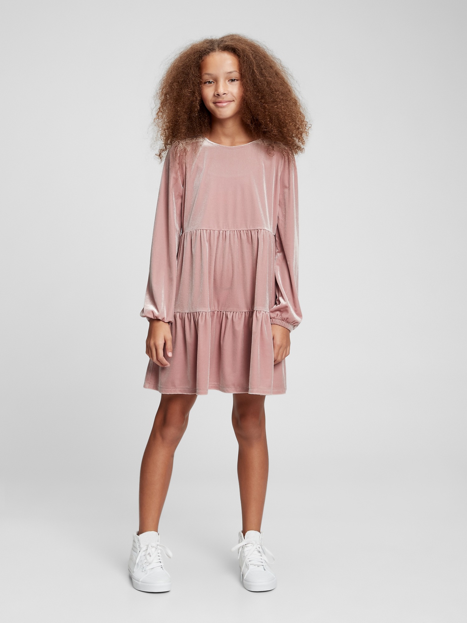 Kids Tiered Velvet Dress | Gap