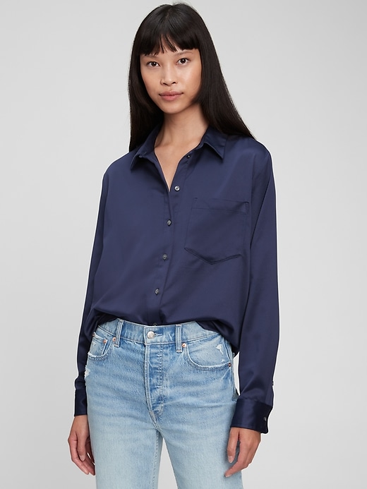 gap silk blouse