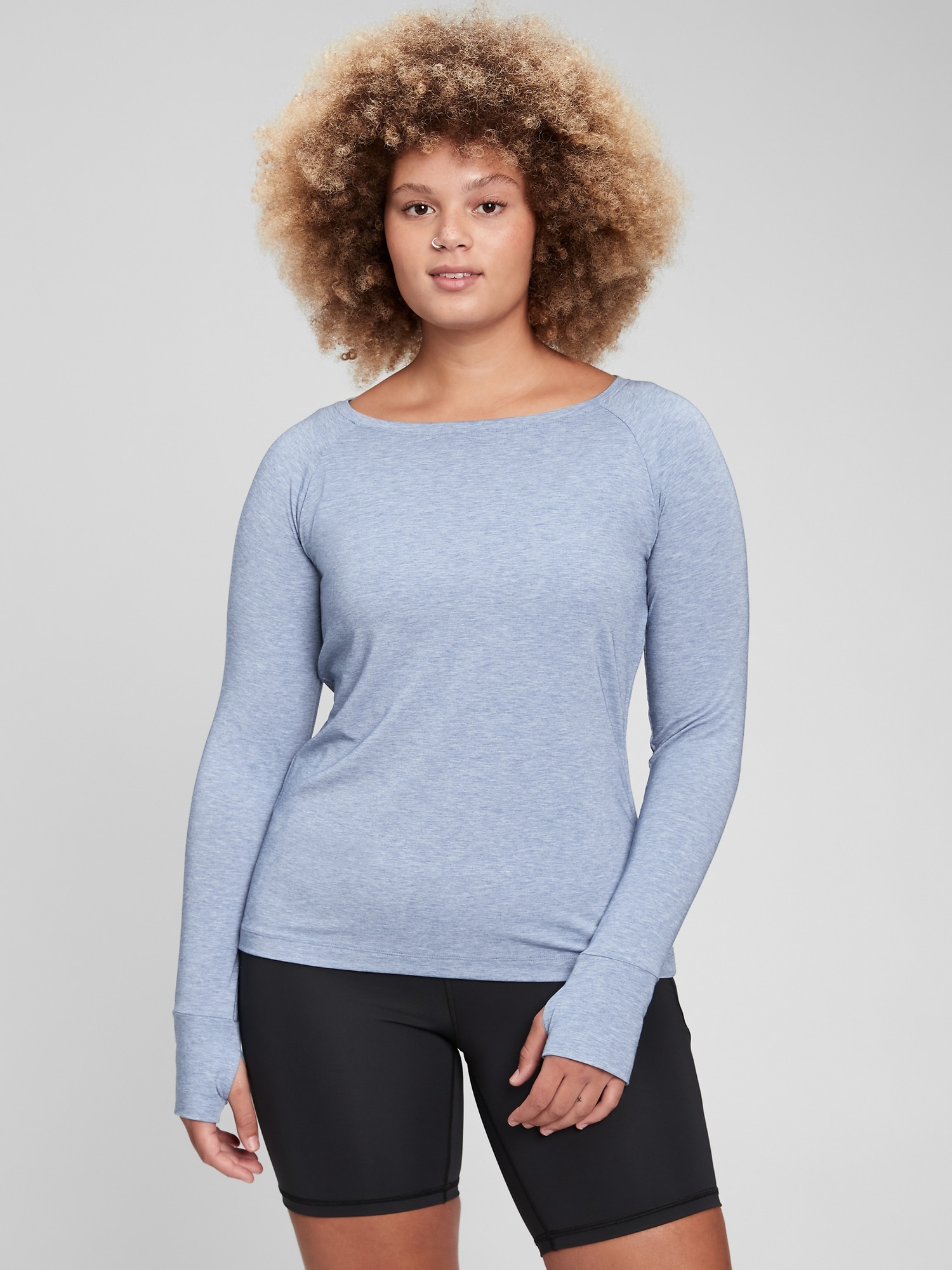 Gap GapFit Breathe Hi-Lo Tunic - ShopStyle Crewneck & Swoop Neck Sweaters