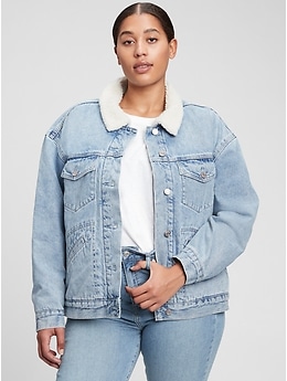 Sherpa denim sale jacket oversized