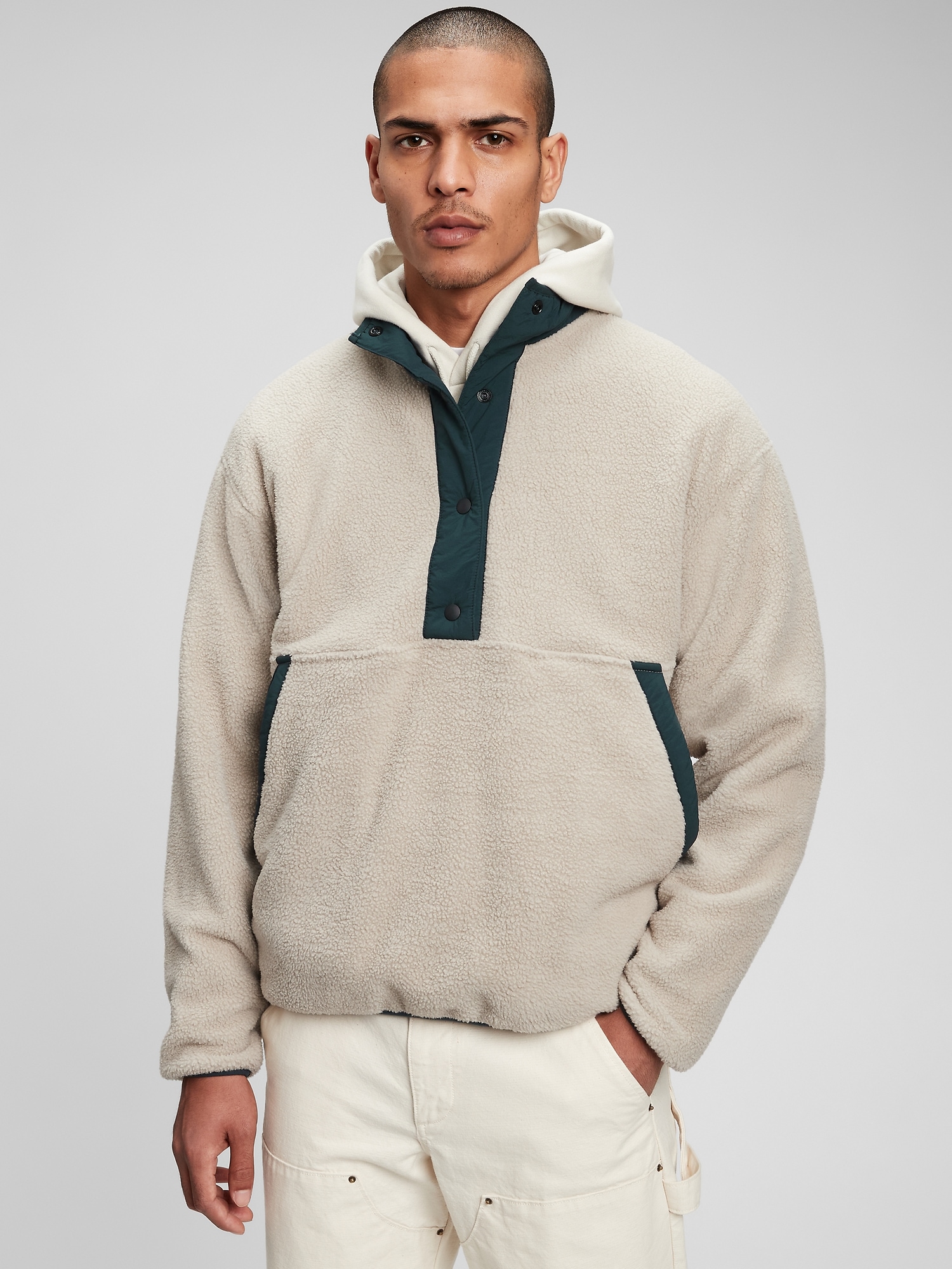 Sherpa snap clearance pullover