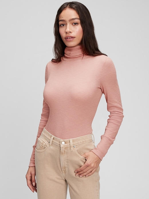 View large product image 1 of 1. Ribbed Turtleneck T-Shirt