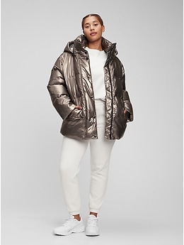 Ivy park outlet silver puffer jacket