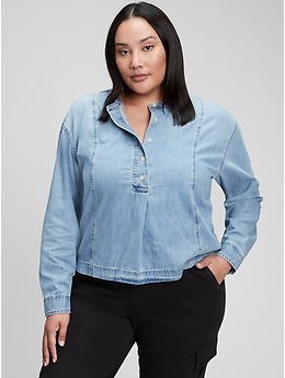 Popover hot sale denim shirt