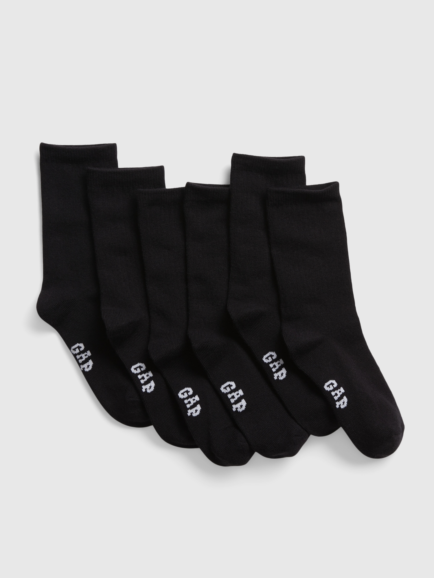 Kids Crew Socks (3-Pack) - Black