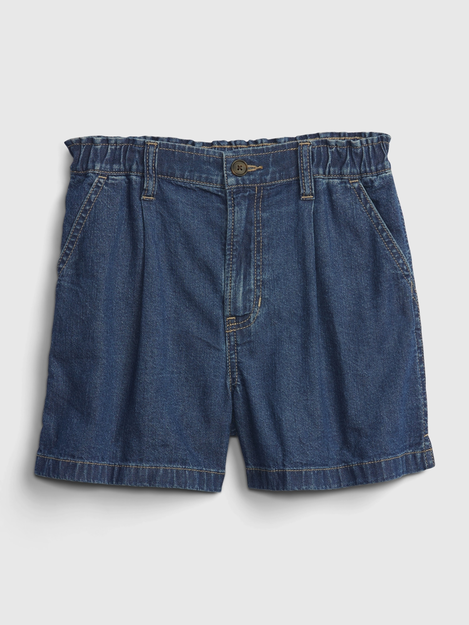 Gap Kids High Rise Pleated Shorts blue. 1