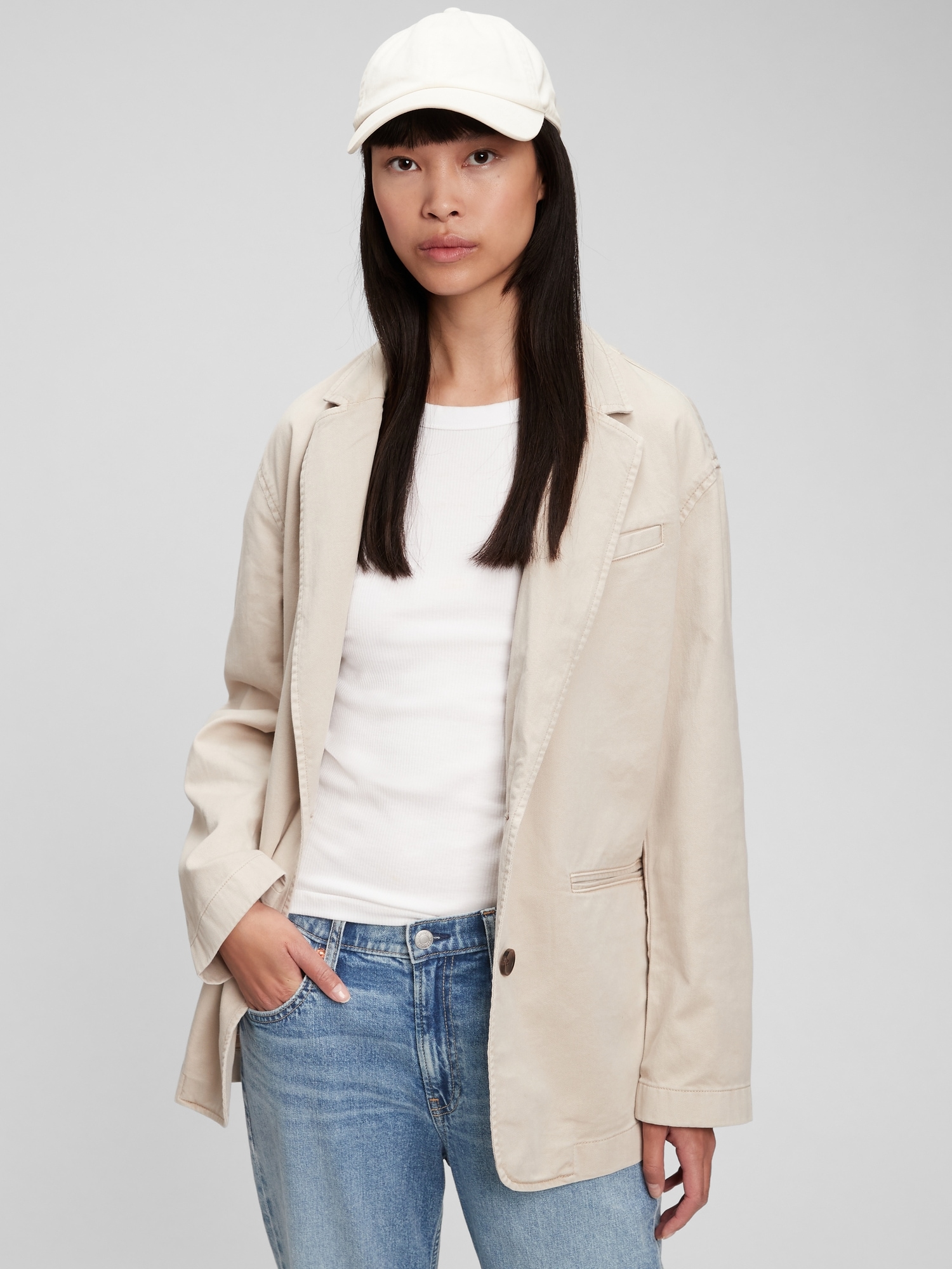 gap khaki blazer