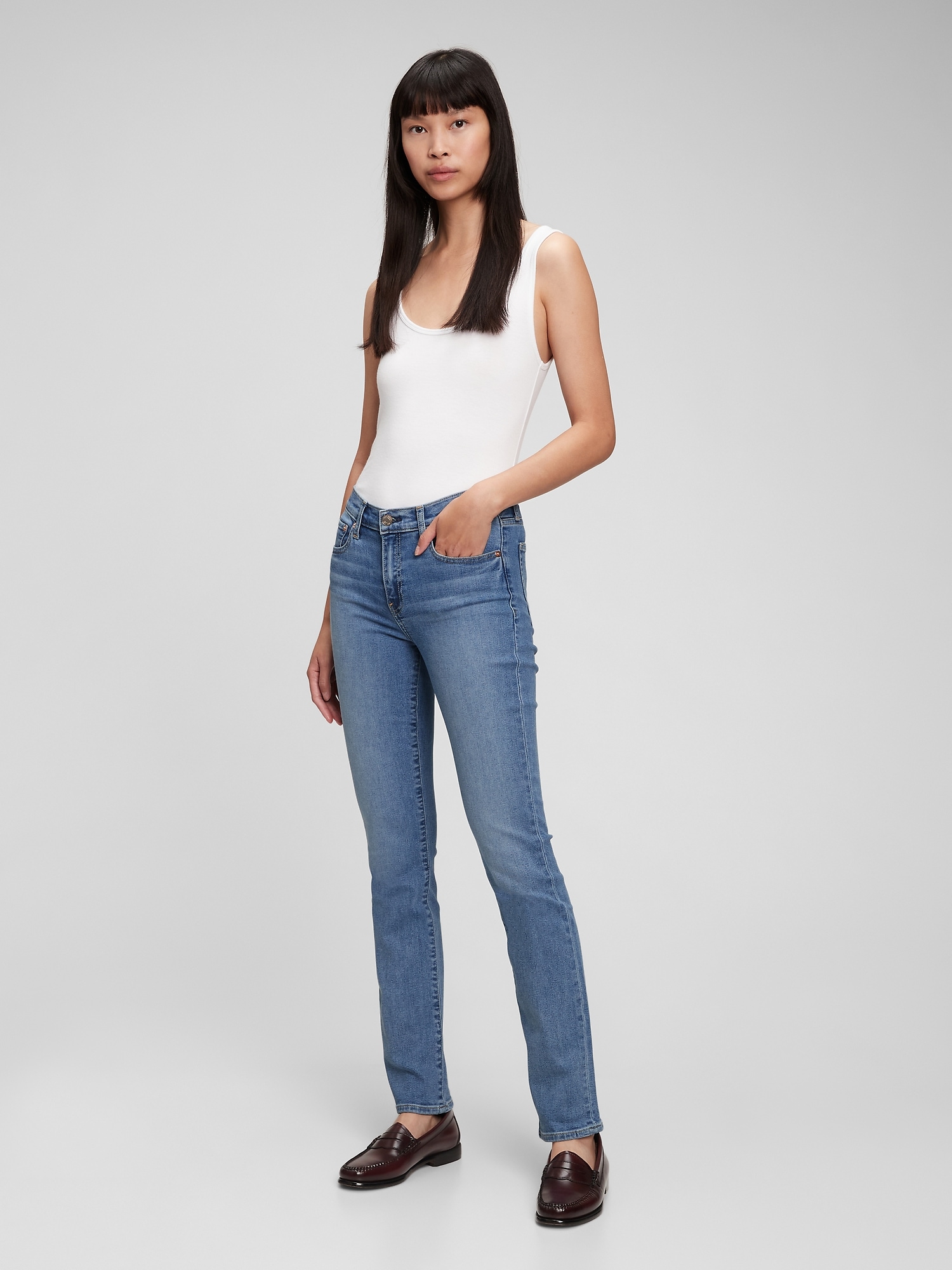 gap stretch straight jeans