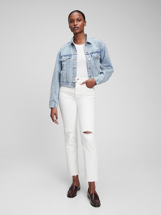 Gap cropped jean store jacket