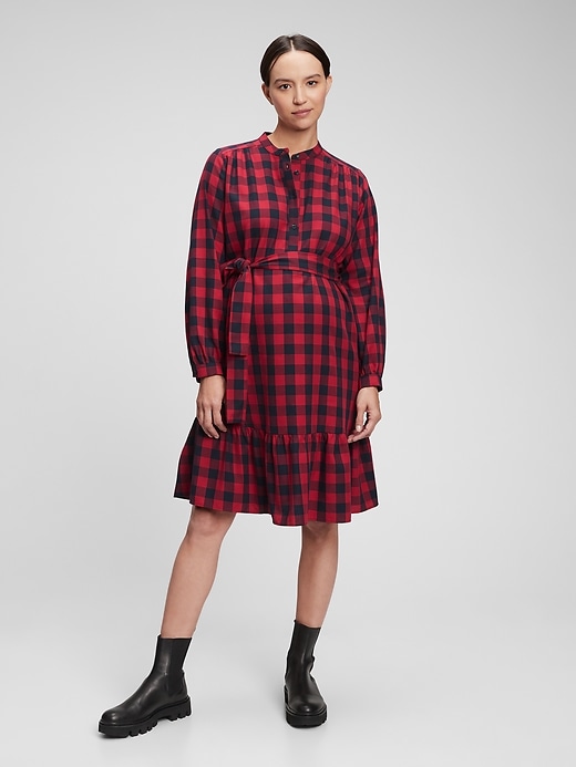 View large product image 1 of 1. Maternity Flannel Dress