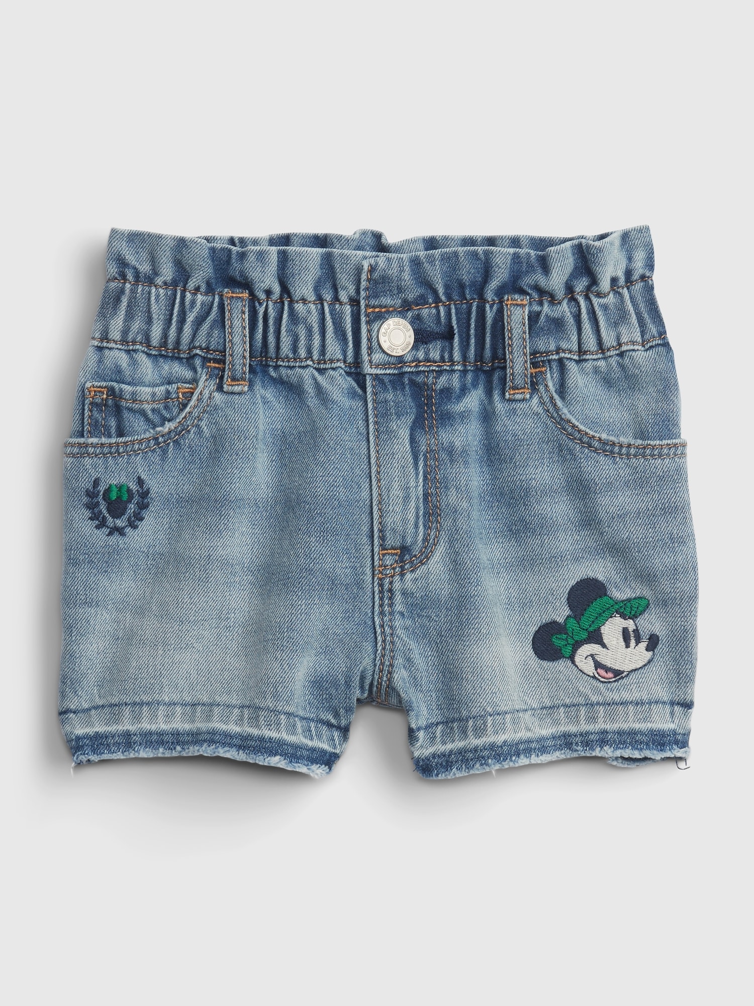 Gap babyGap &#124 Disney Minnie Mouse Just Like Mom Denim Shorts with Washwell blue. 1