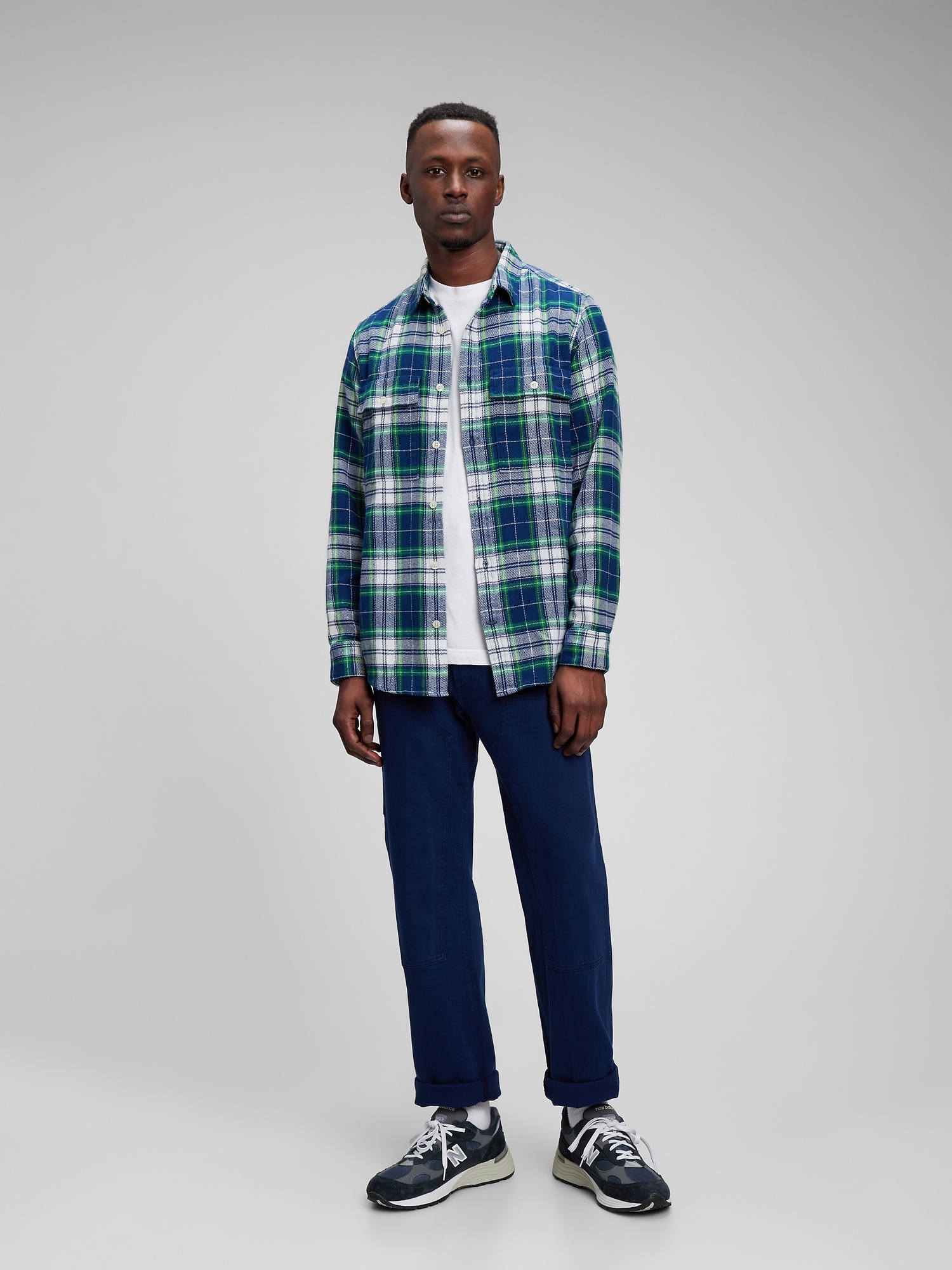 gap blue plaid shirt