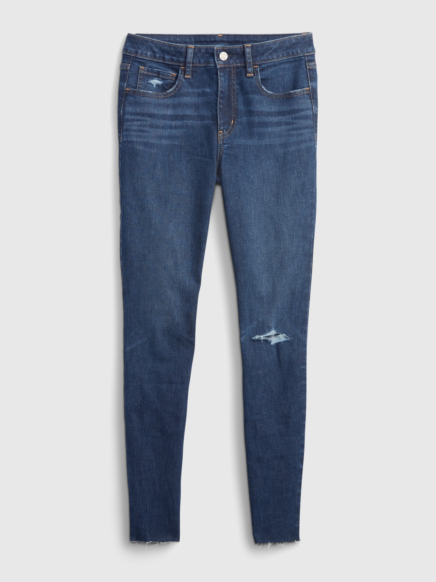 SPANX | Distressed Ankle Skinny Jeans Medium Wash jeggings sz L