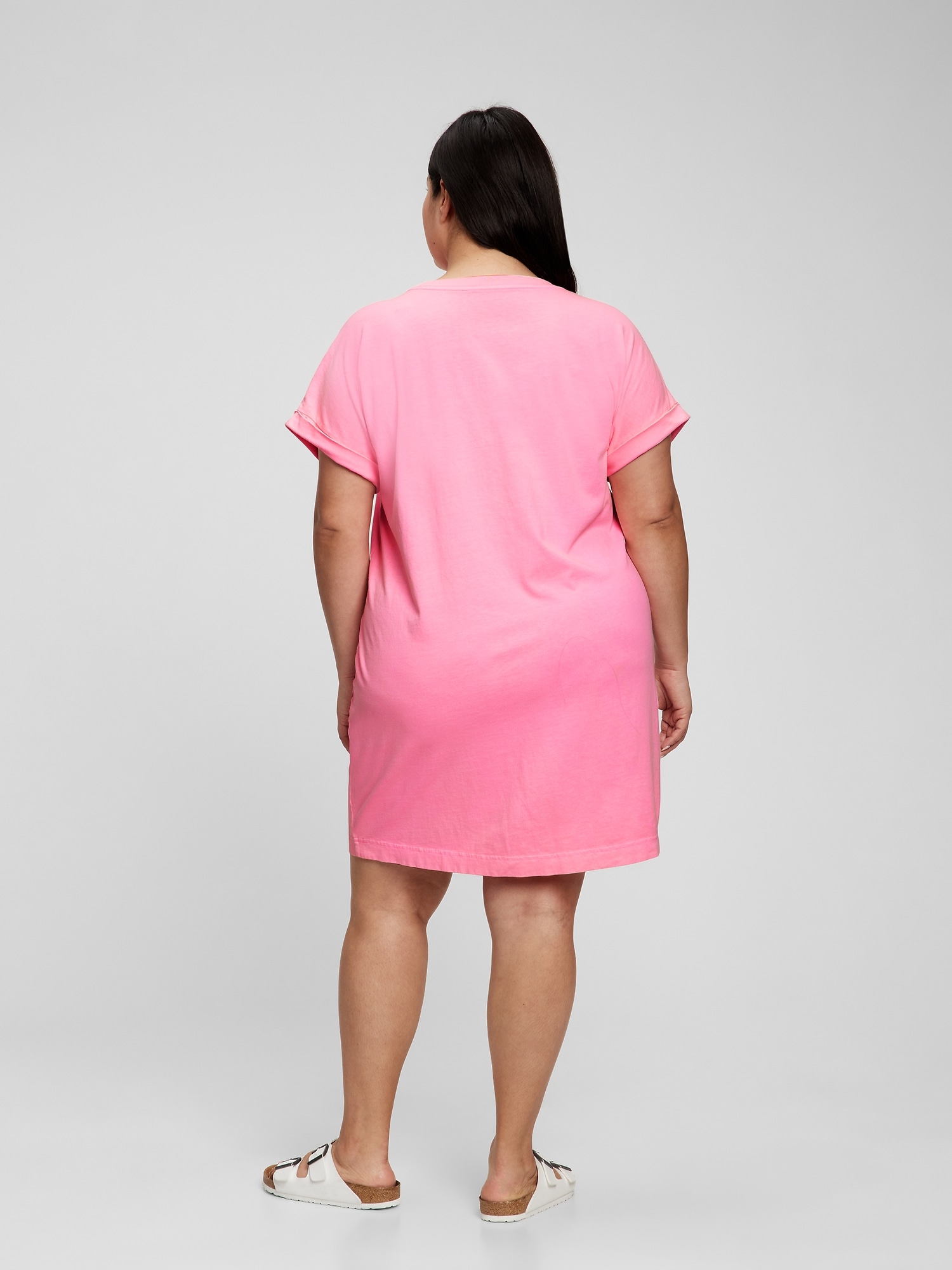 Pink t shirt cheap dress plus size