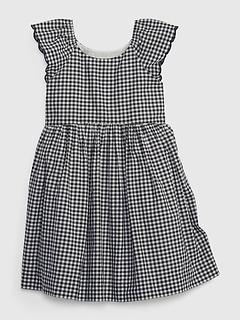 black and white checkered toddler dress