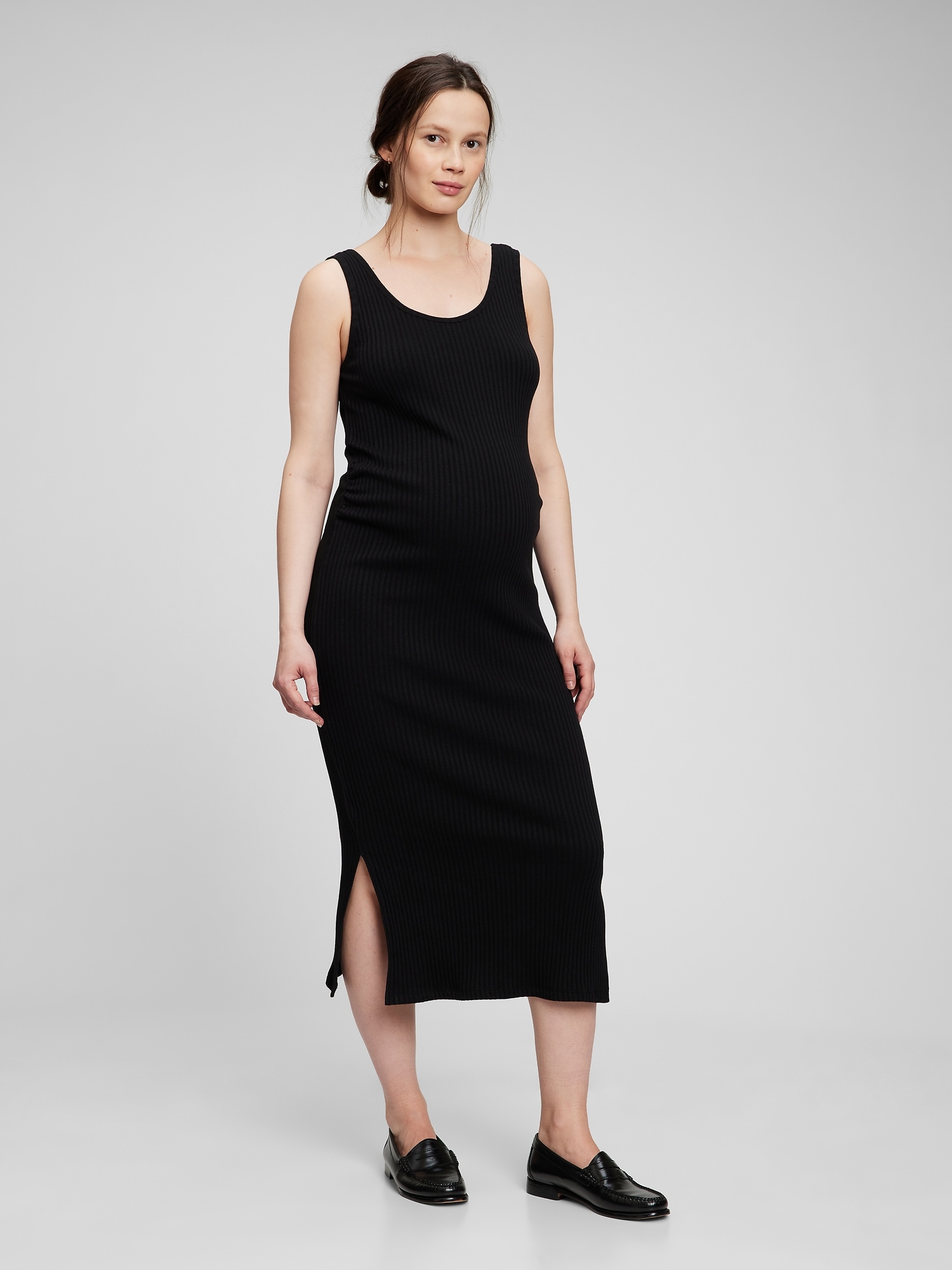 Gap Maternity Rib Tank Dress black. 1