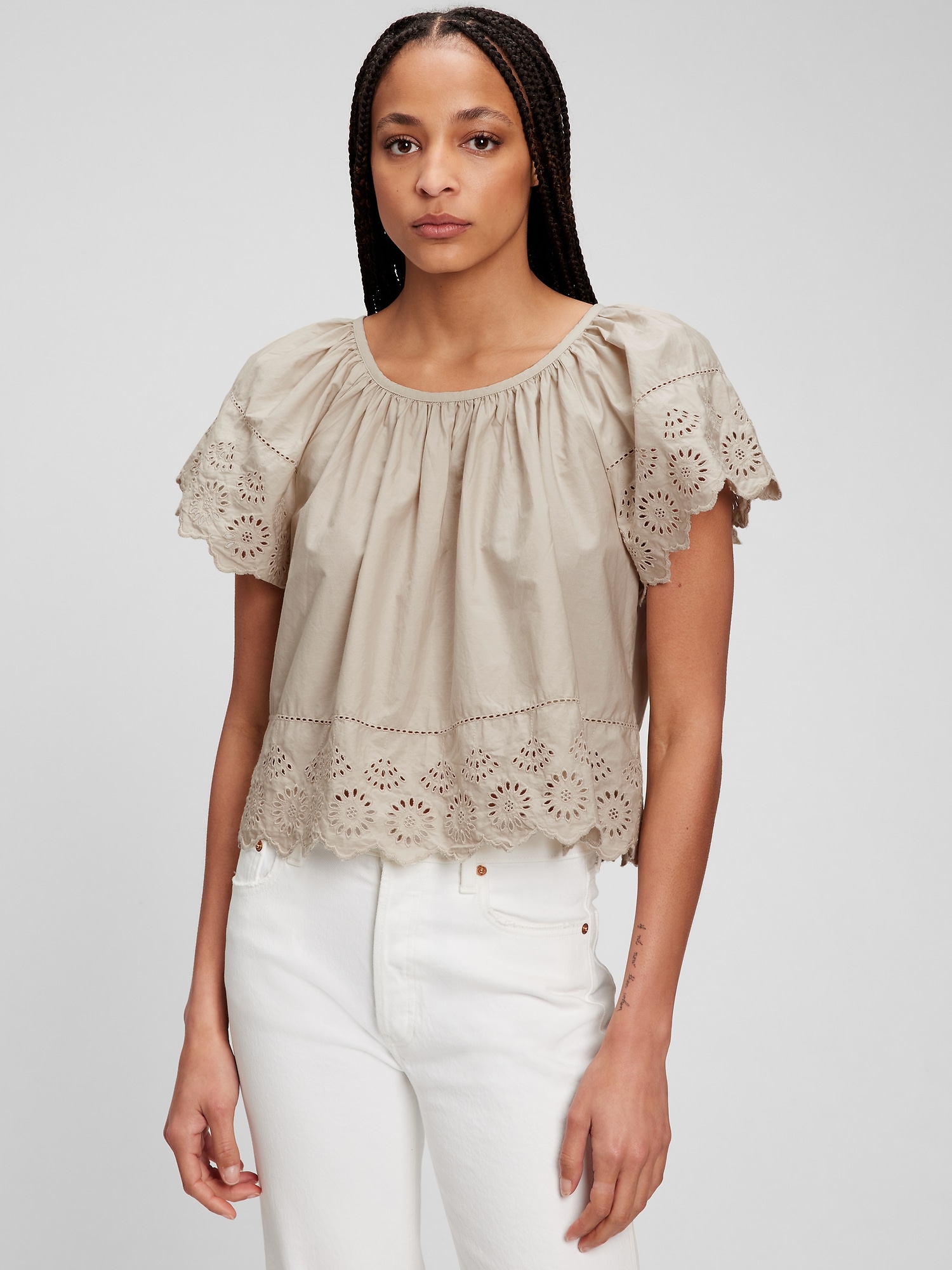 gap ruffle sleeve top