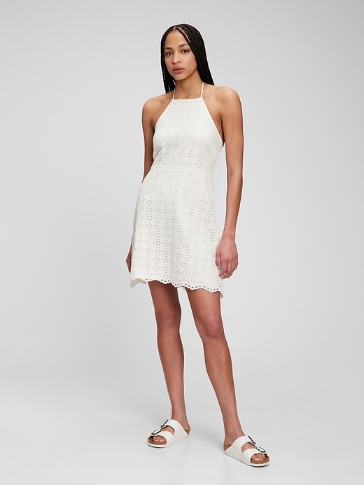 Gap Halter-Neck Eyelet Dress. 1