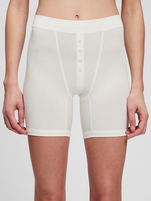Women's White Boxer Shorts