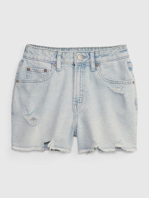 Voir une image plus grande du produit 1 de 1. Short court à taille haute en denim Washwell pour Enfant