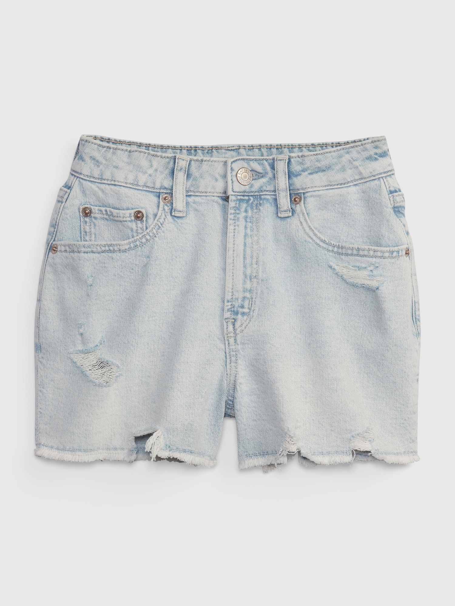 Short court à taille haute en denim Washwell pour Enfant