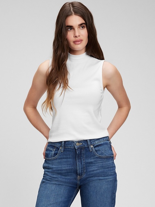 Image number 7 showing, Modern Mockneck Cropped Tank Top