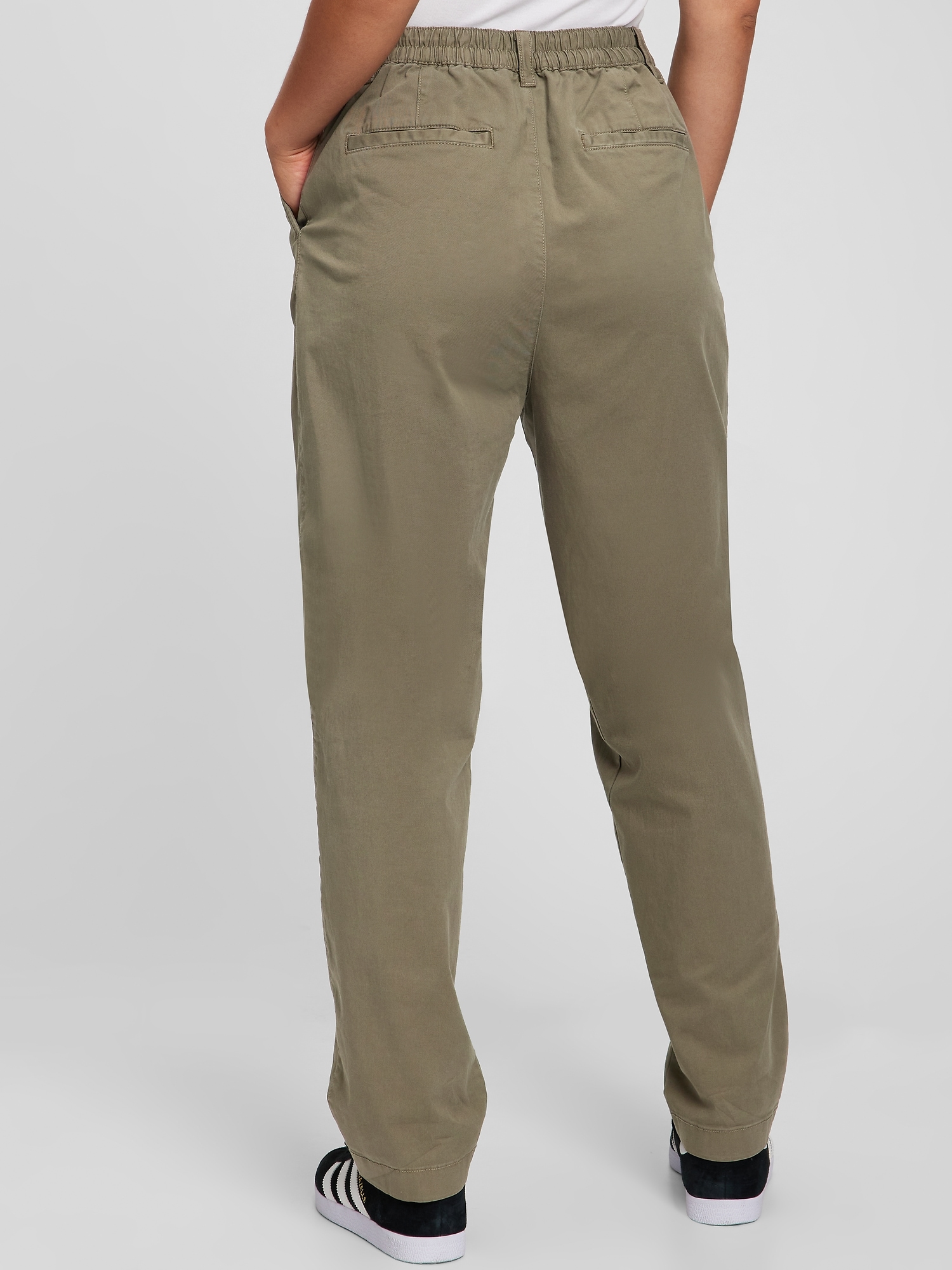 High Rise Pleated Khakis with Washwell