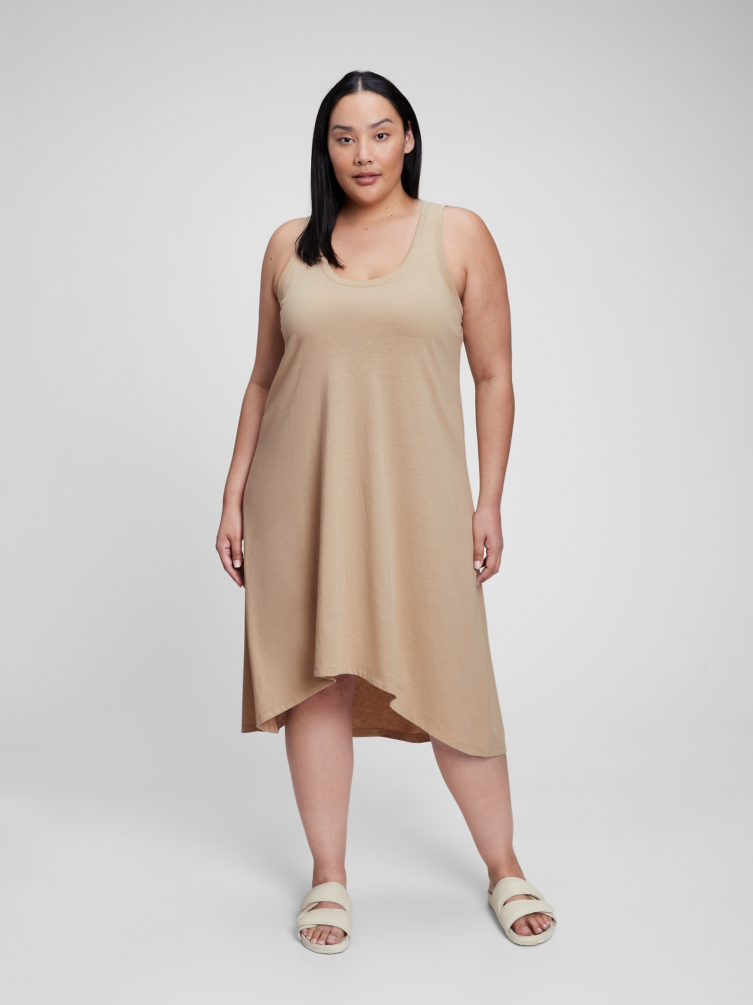 Cotton tank hotsell dress plus size