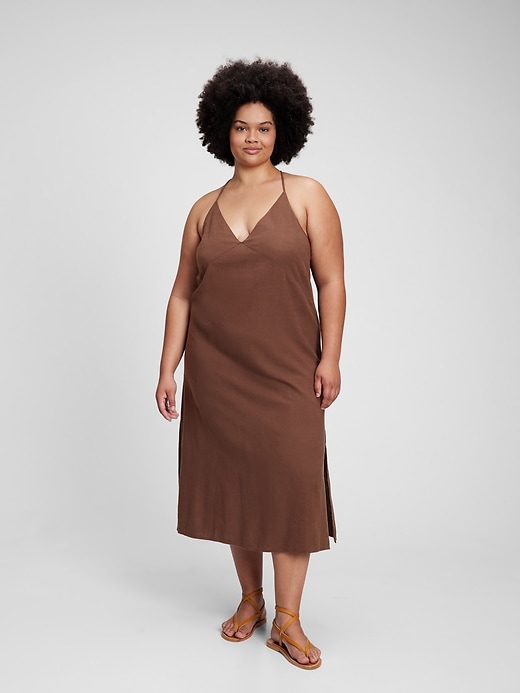 Image number 4 showing, Linen Blend Cami Midi Dress