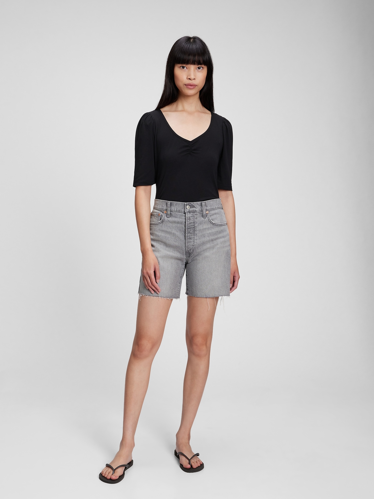 Kalon T-Shirt Womens Size M Grey Long Tail Knit Comfort Minimalist Boho  Stretch