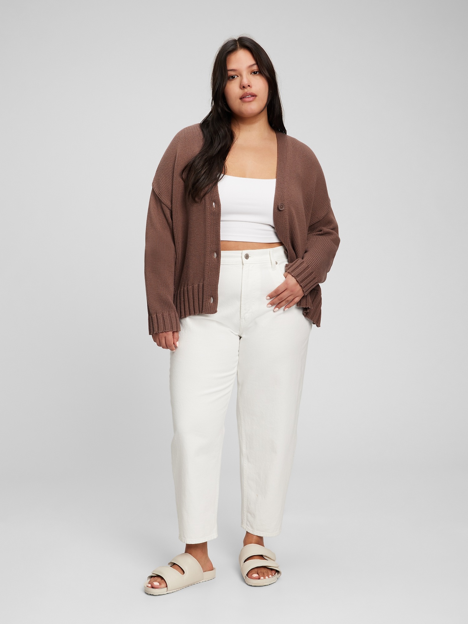 Plus size store button front cardigan