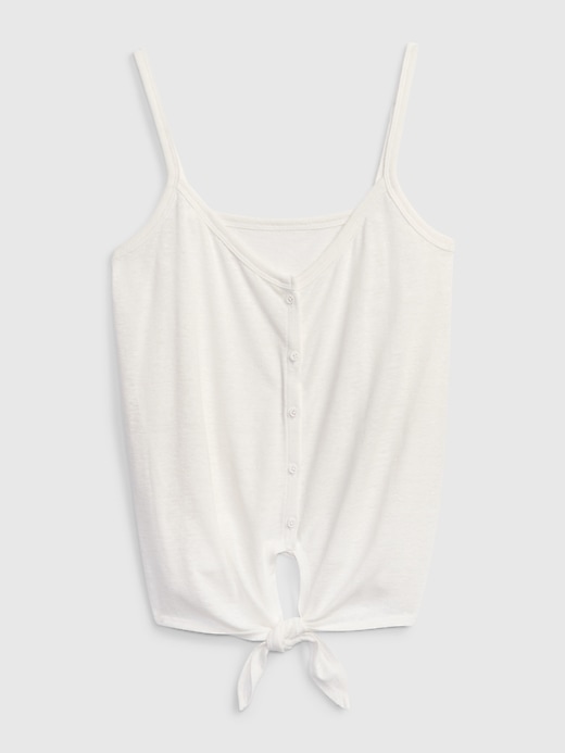 Image number 6 showing, Linen Blend Buttoned Tie-Front Cami