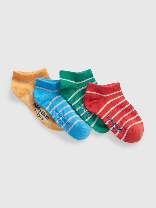 View large product image 1 of 1. Toddler Striped No Show Socks (4-Pack)