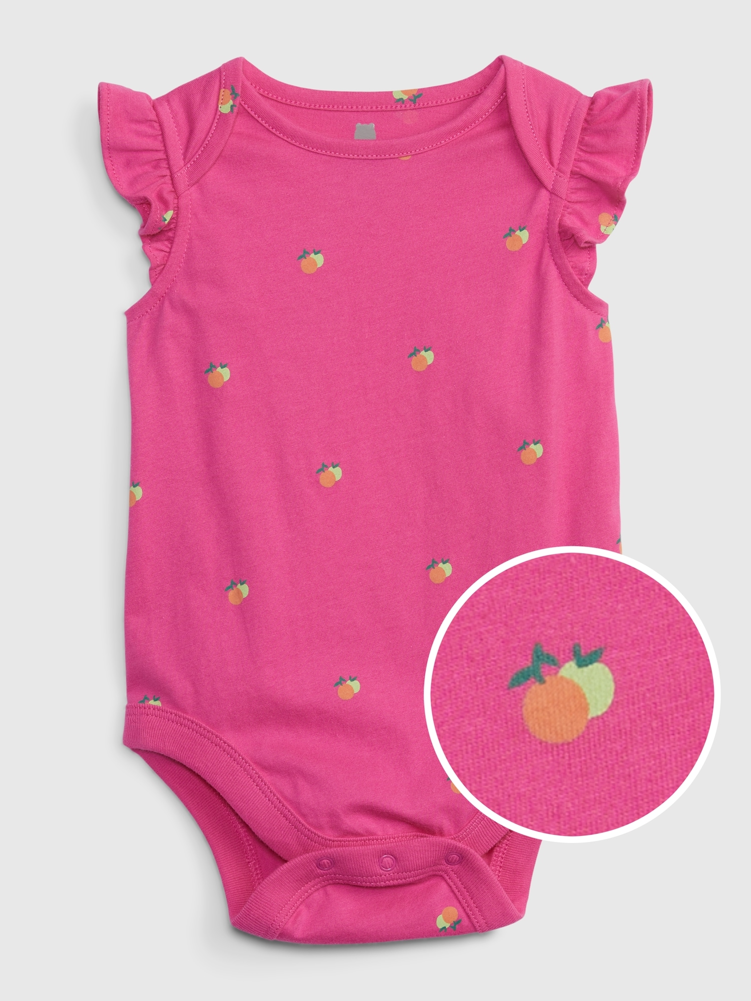 Gap Baby 100% Organic Cotton Mix and Match Flutter Graphic Bodysuit pink. 1