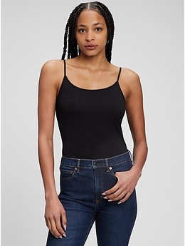 Checked Scoop-Neck Cami Top