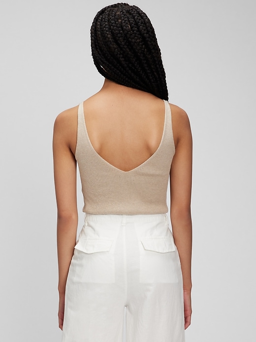 Image number 2 showing, Double V-Neck Rib Tank Top