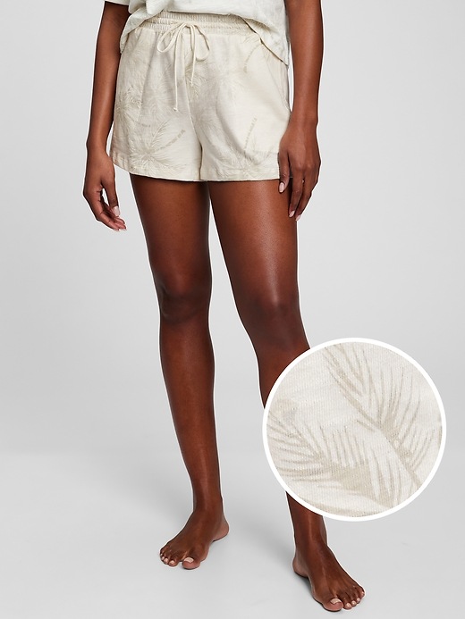 View large product image 1 of 1. Cotton Slub Jersey Sleep Shorts