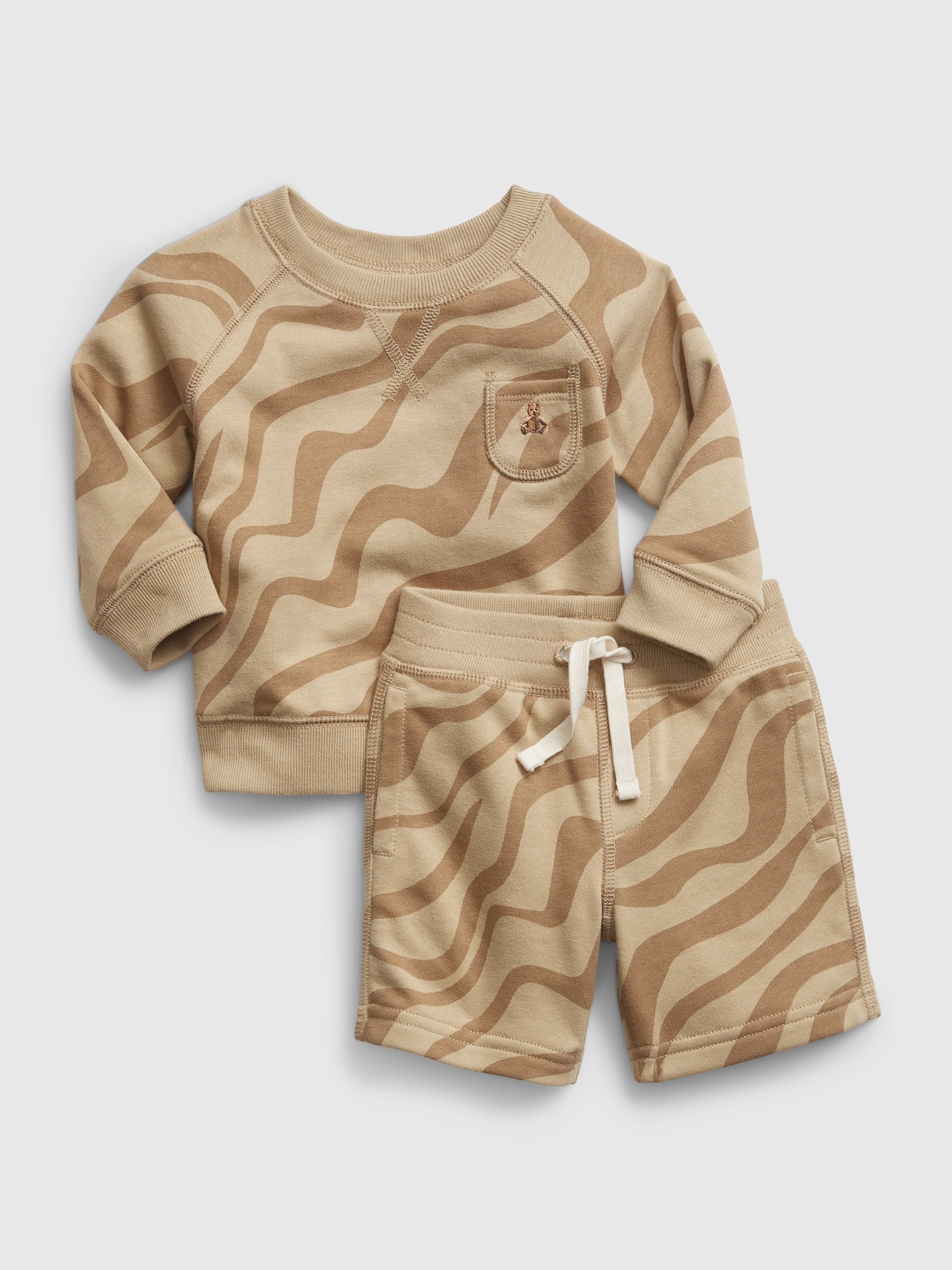 Gap Baby 2-Piece Sweatsuit Set beige. 1