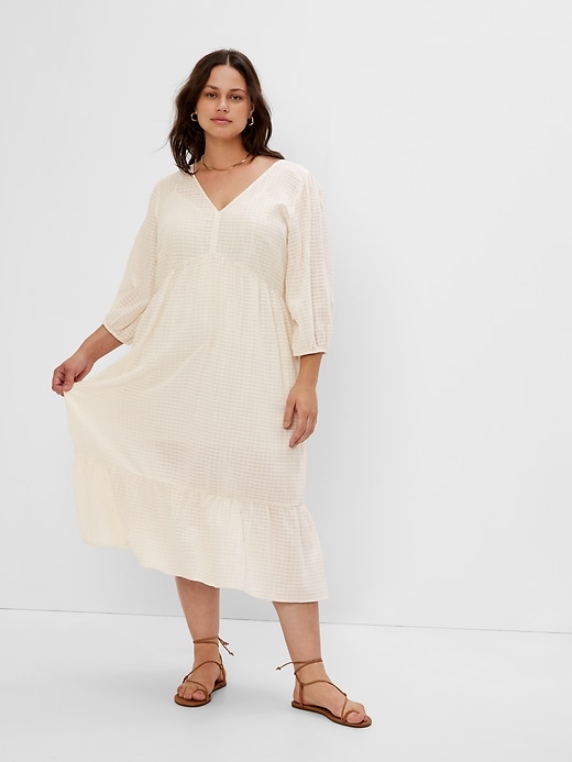 Image number 4 showing, V-Neck Tiered Midi Dress