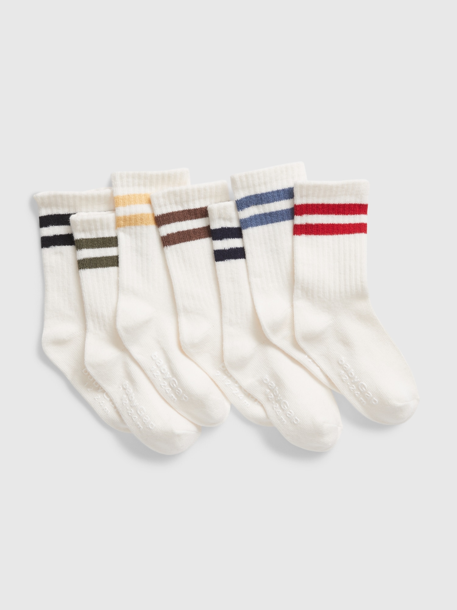 Gap Toddler Organic Cotton Stripe Crew Socks (7-Pack) multi. 1