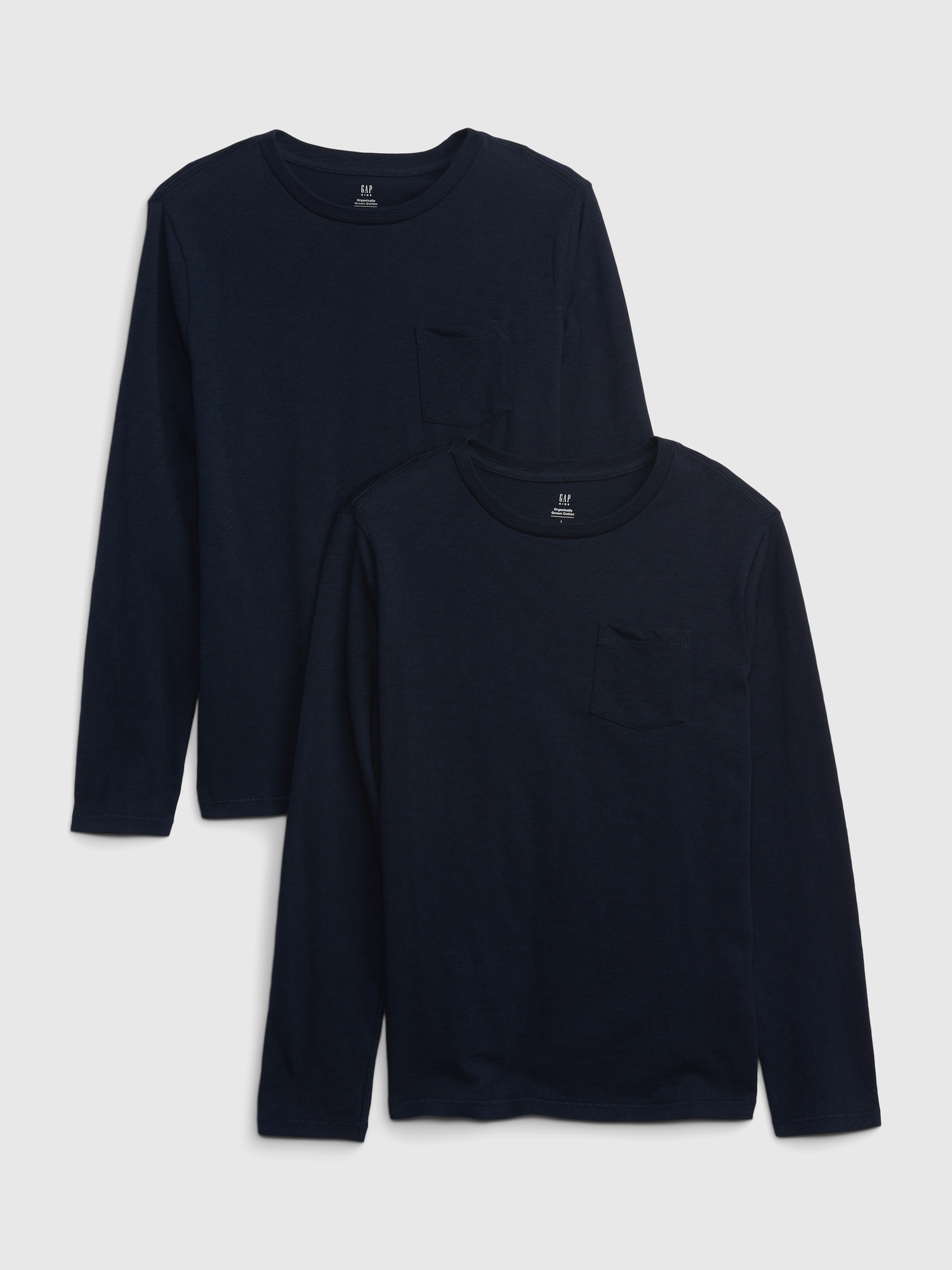 Gap Kids Organic Cotton Pocket T-Shirt (2-Pack) blue. 1